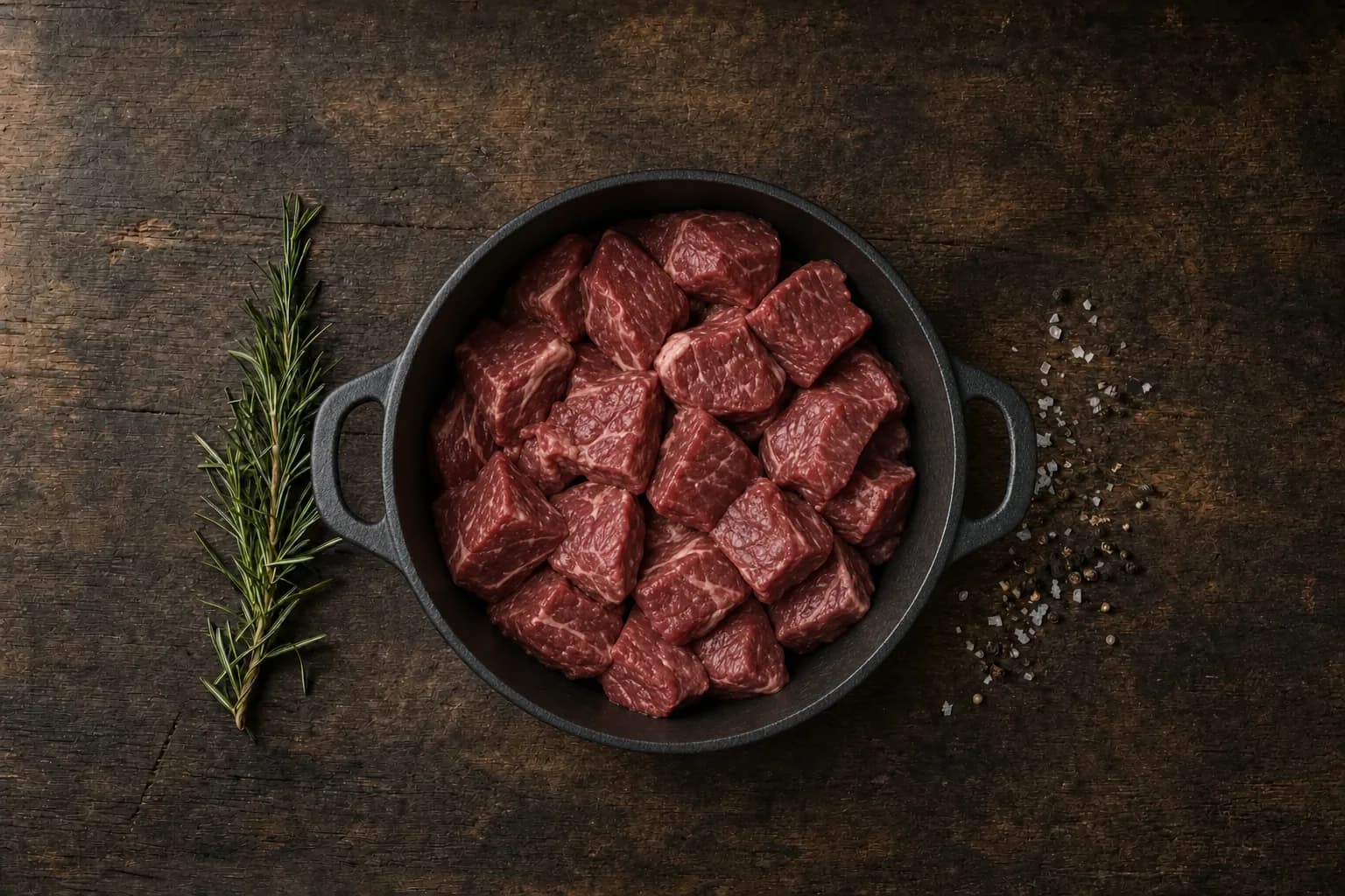 Ragout vom Rind roh