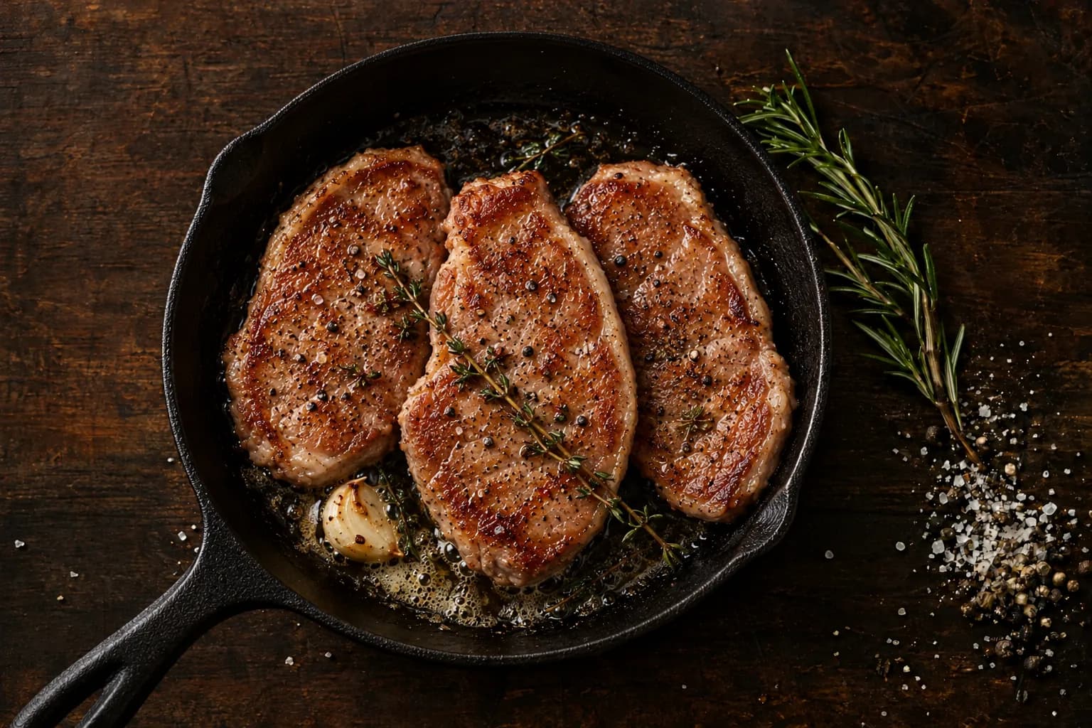 Schinkensteak gebraten