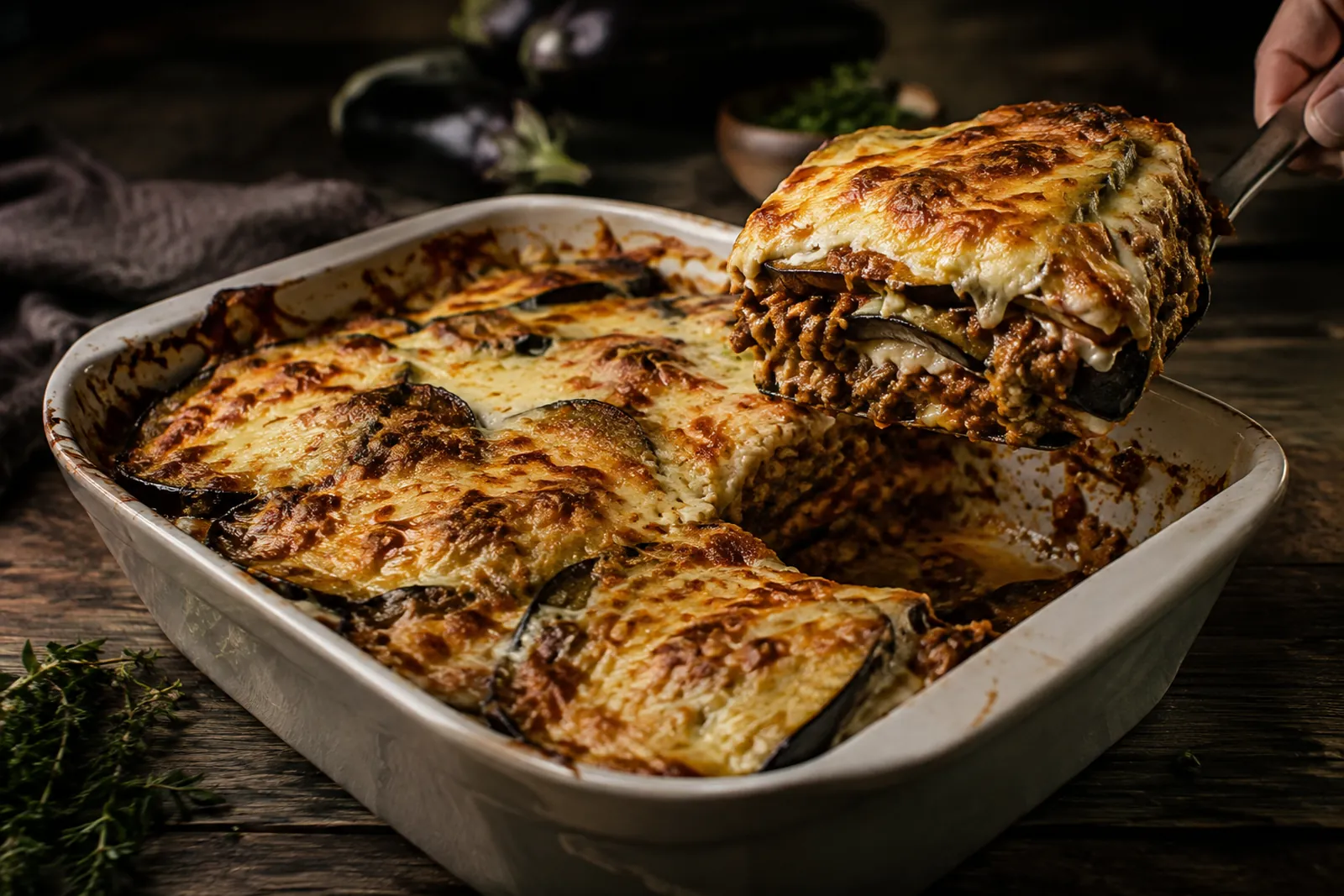 Auberginen-Hackfleisch-Lasagne