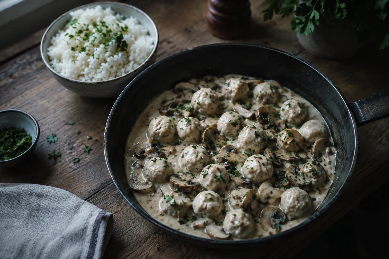 Brätchügeli an Rahmsauce