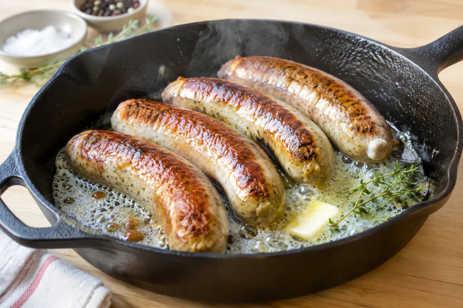 Bratwurst in der Pfanne