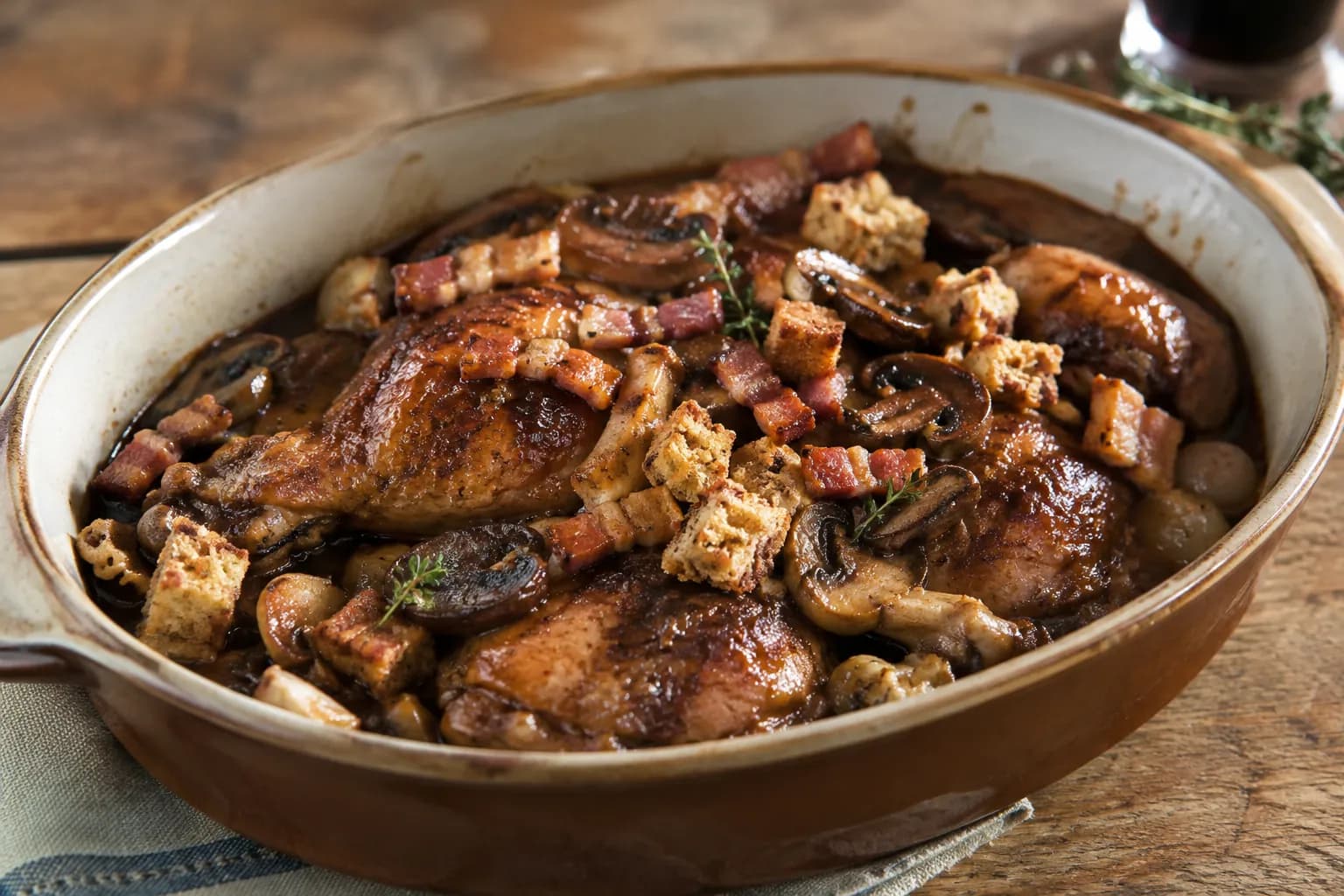 Coq au Vin inspiriert von Paul Bocuse