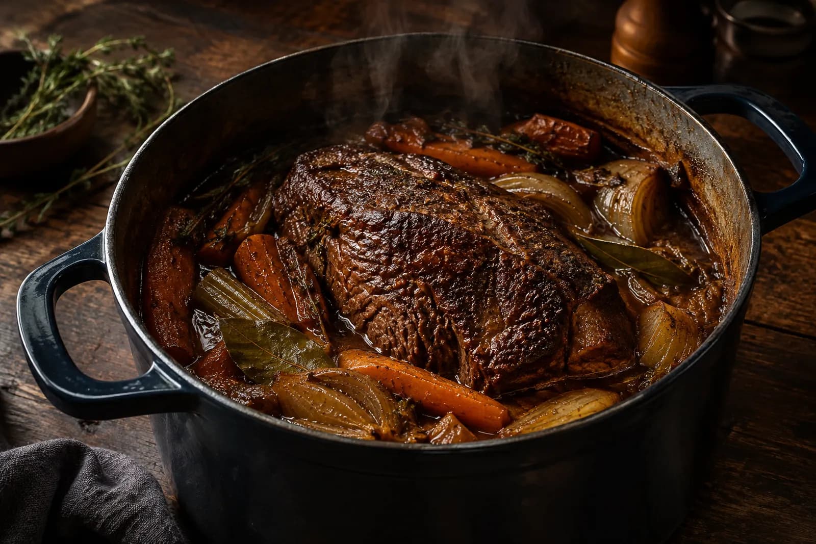 Fleisch schmoren im Ofen