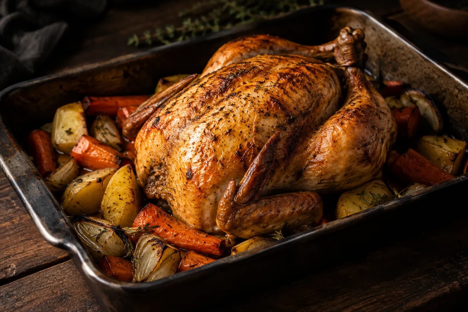 Ganzes Poulet im Ofen