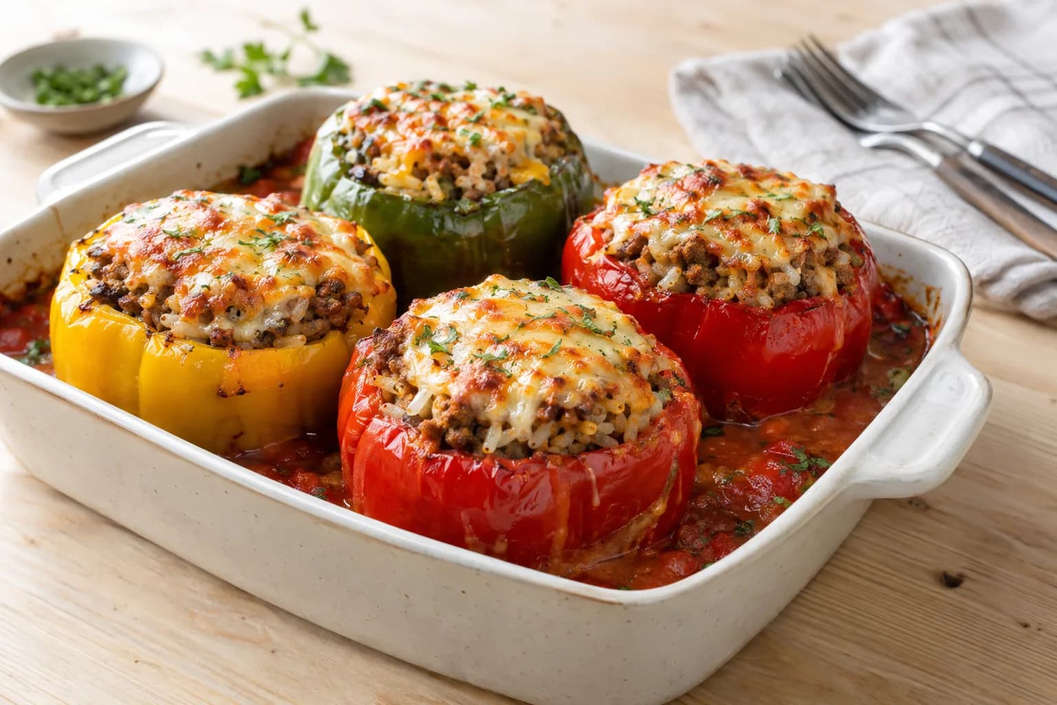 Gefüllte Peperoni mit Hackfleisch