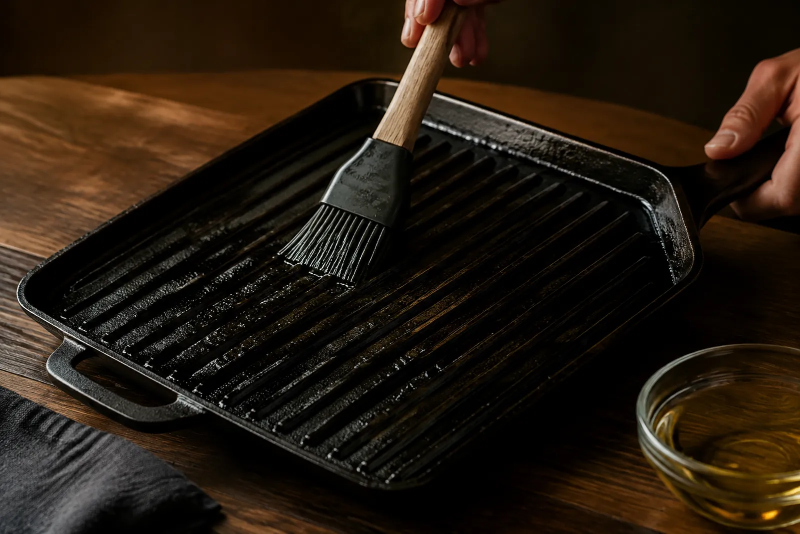 Grill einbrennen und pflegen