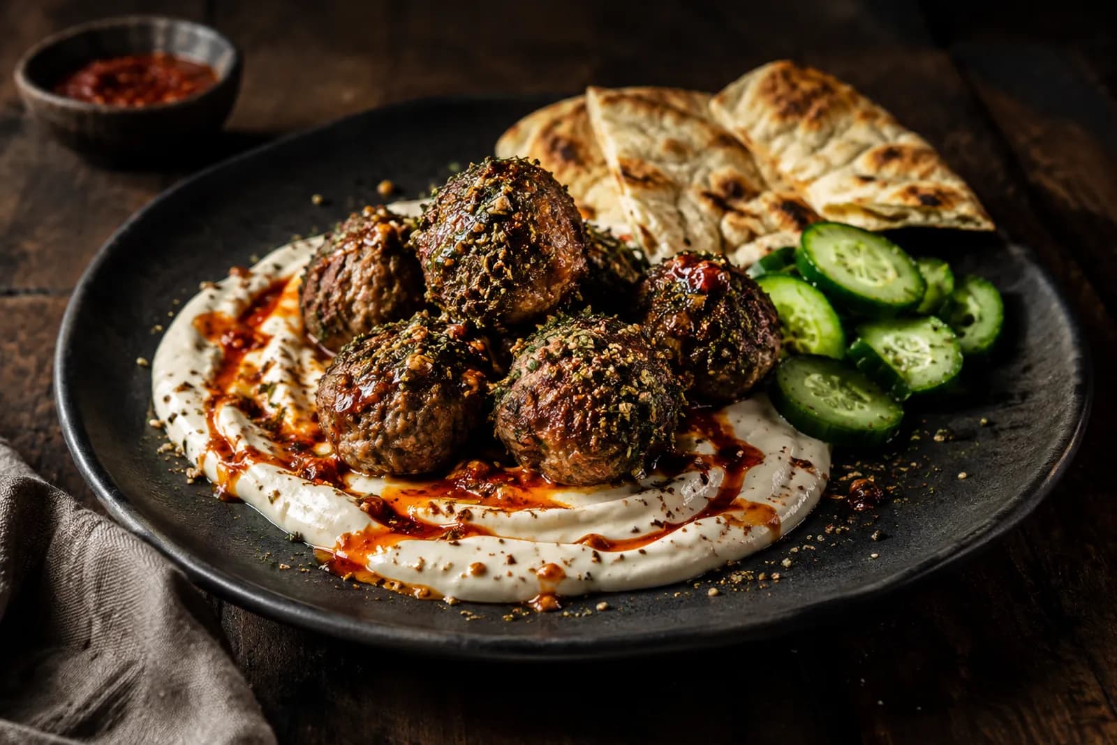 Hackbällchen mit Harissa und Zatar