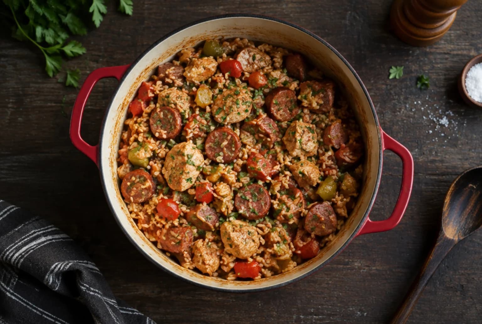 Jambalaya: Cajun-Reispfanne mit Poulet und Wurst