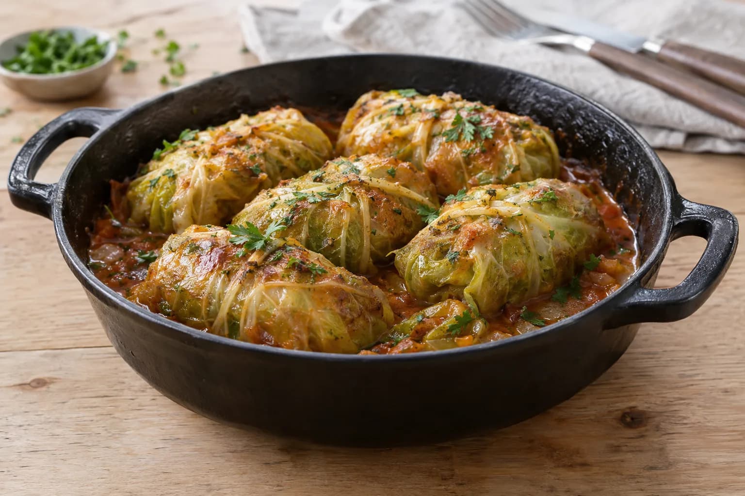 Kabisrouladen mit Rindshackfleisch