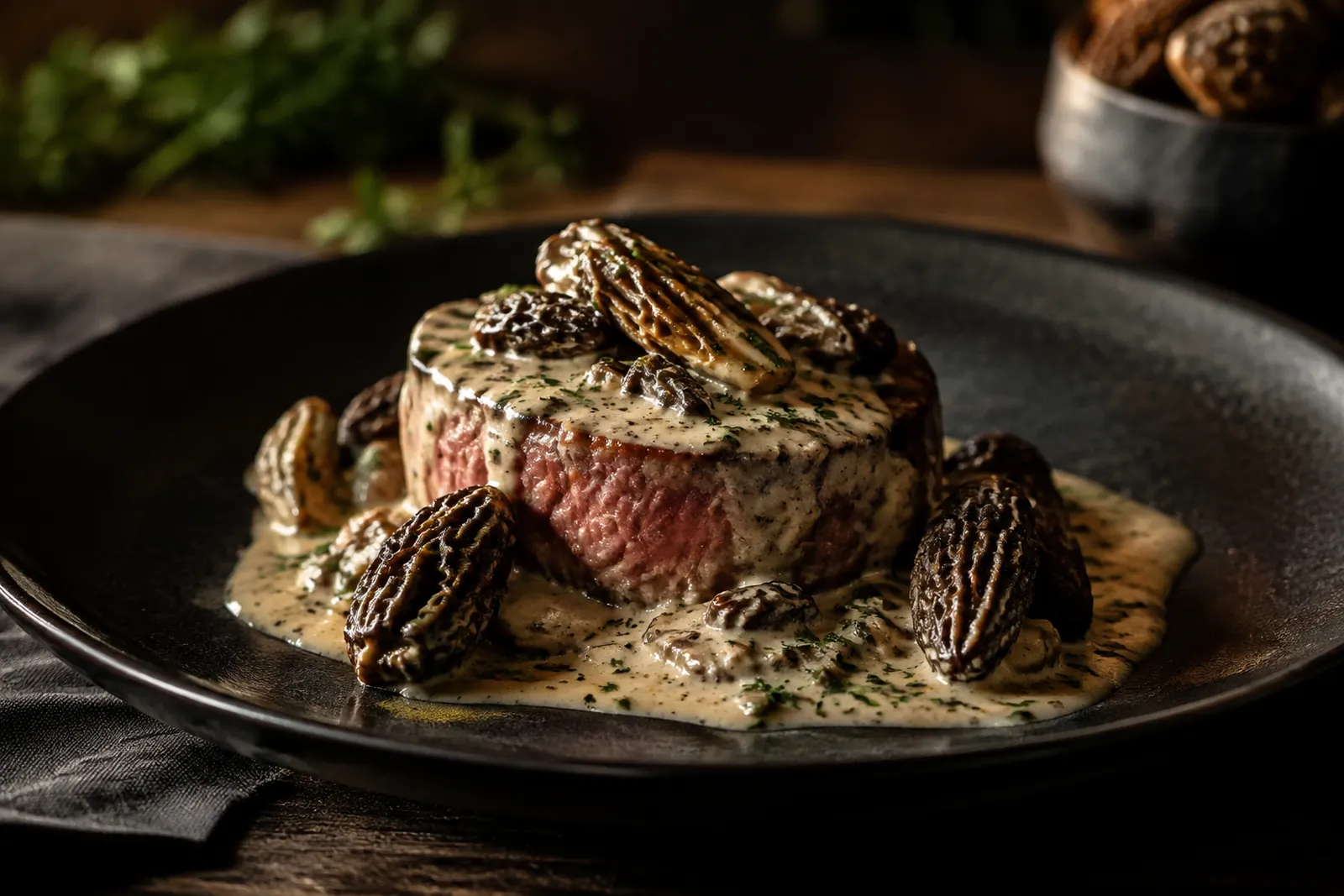Kalbsfilet mit Morchelrahmsauce