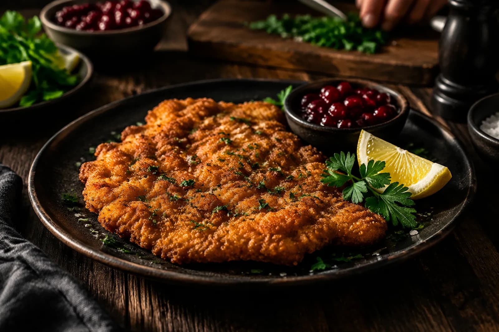 Kalbsschnitzel in Kräuterpanade