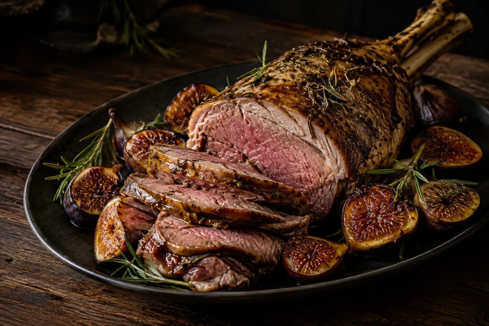 Lammgigot mit Rosmarin und Feigen