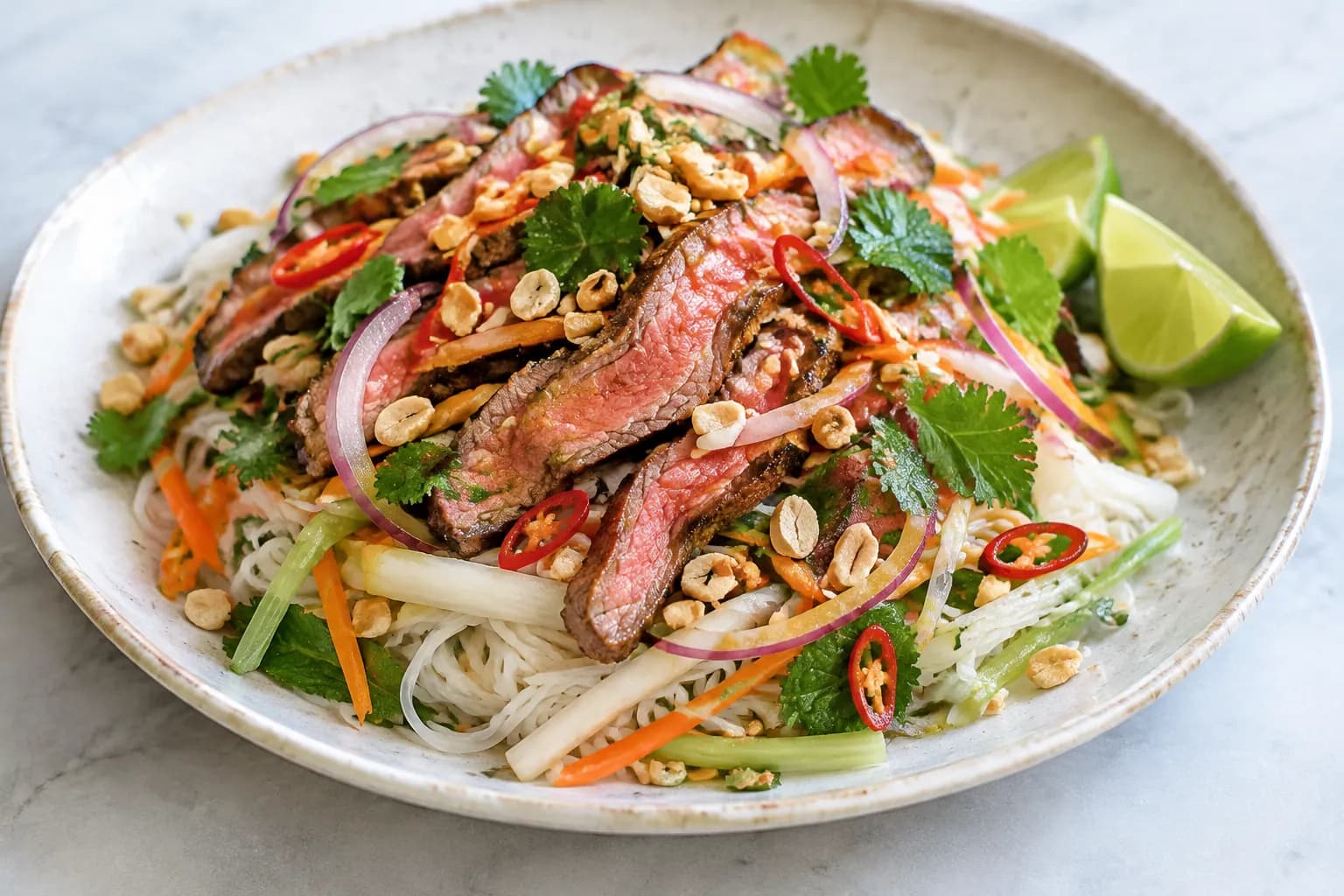 Lauwarmer Rindfleischsalat Thai-Style