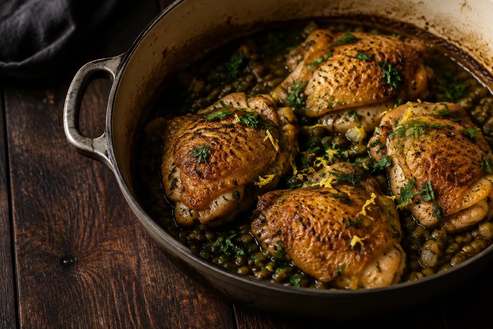 Libanesisches Huhn mit Linsen