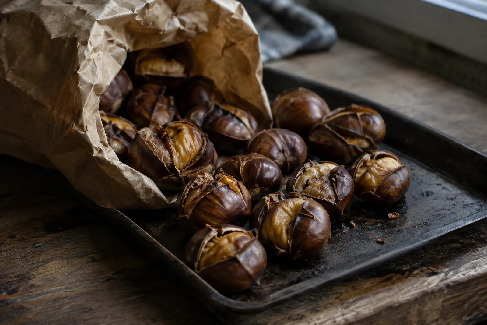 Heisse Marroni im Ofen