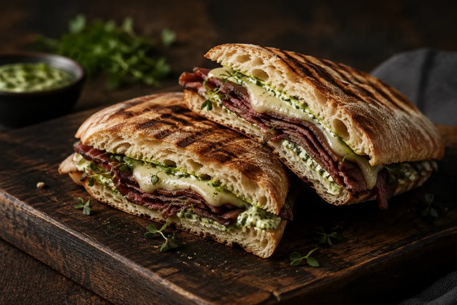 Panini mit Trockenfleisch