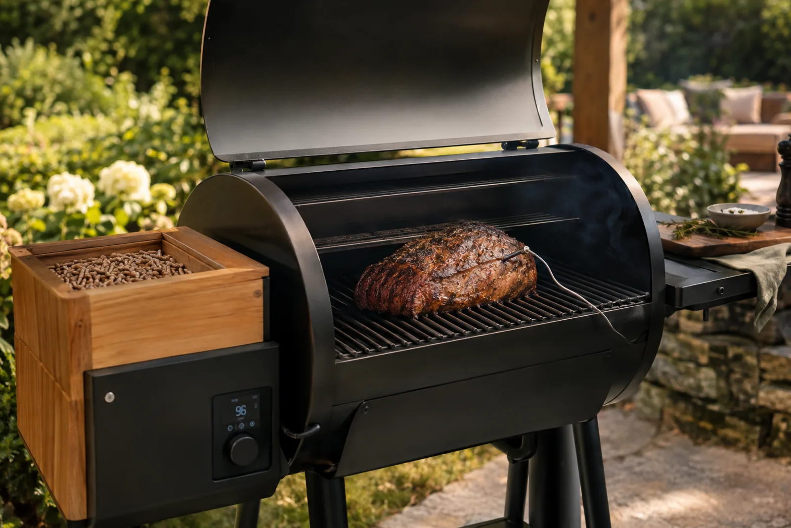 Rindsbraten gart gleichmässig im Pelletgrill