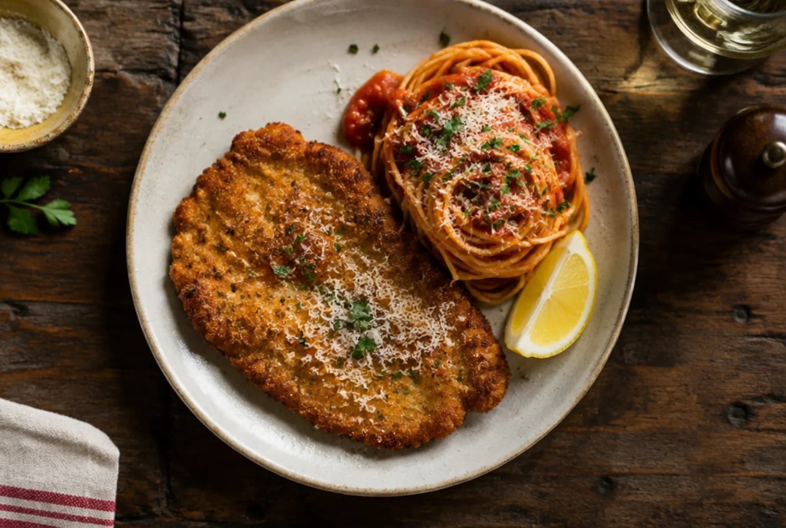 Piccata Milanese: paniertes Kalbsschnitzel Mailänder Art