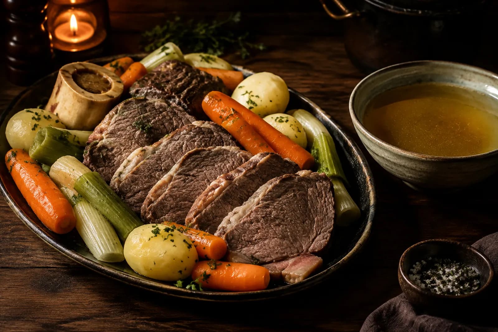 Pot au feu vom Rind: der französische Suppenklassiker