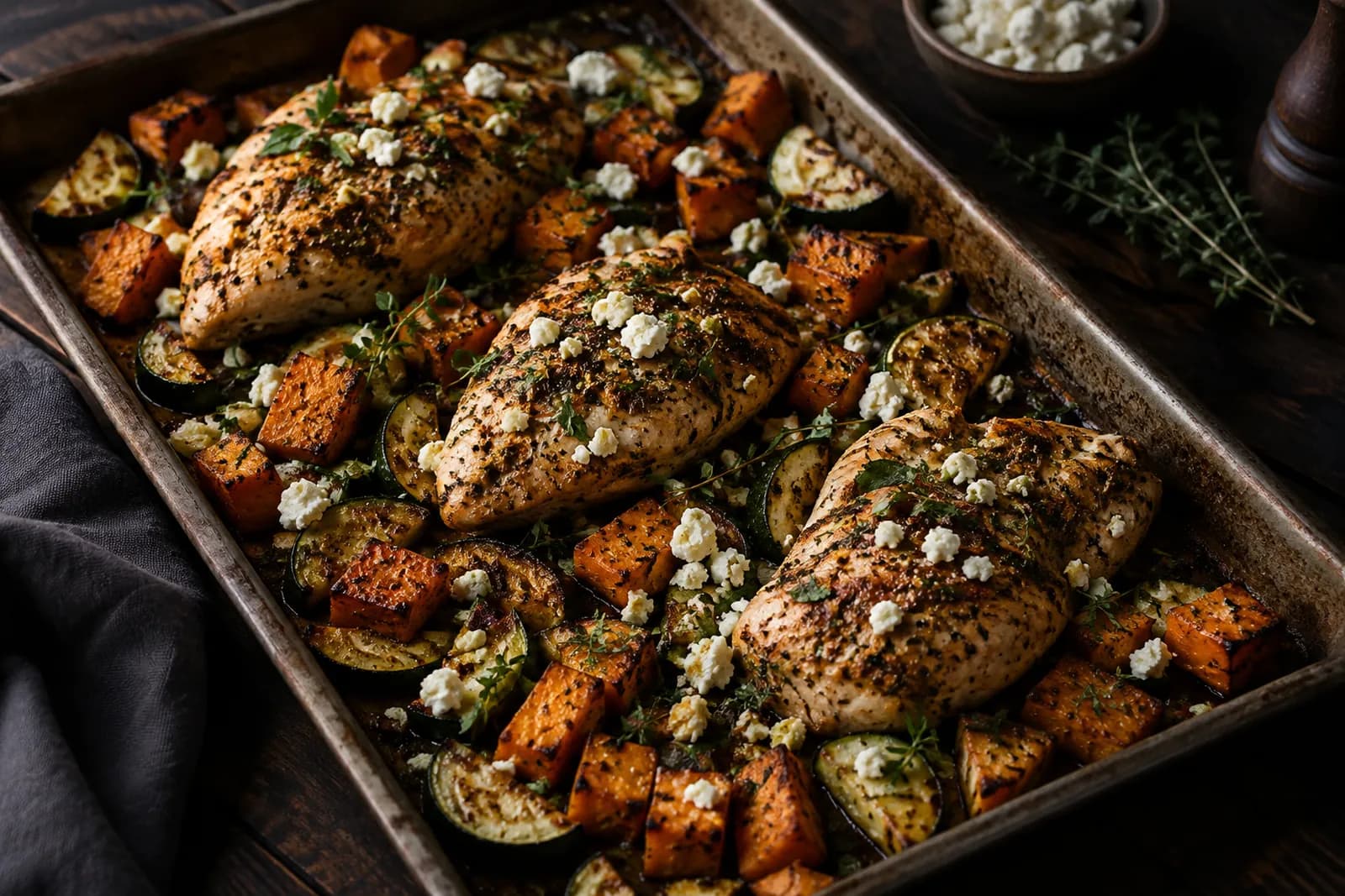 Pouletbrust aus dem Ofen mit Zucchetti
