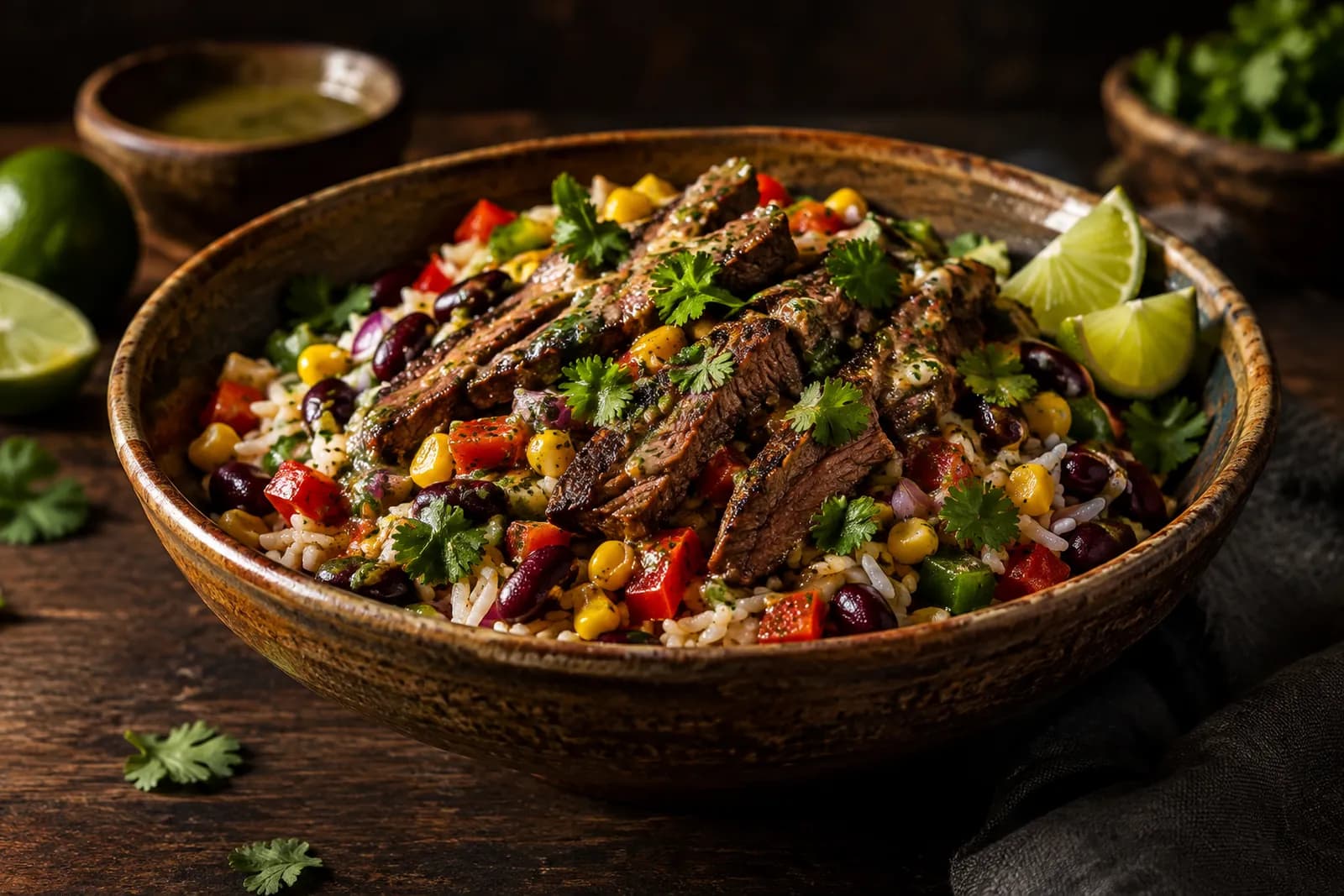 Reissalat Tex-Mex mit Rindfleisch