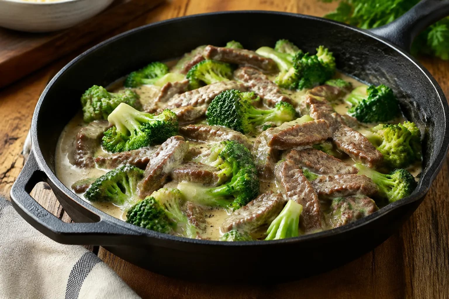 Rindsgeschnetzeltes mit Broccoli: schnell, würzig, Low Carb