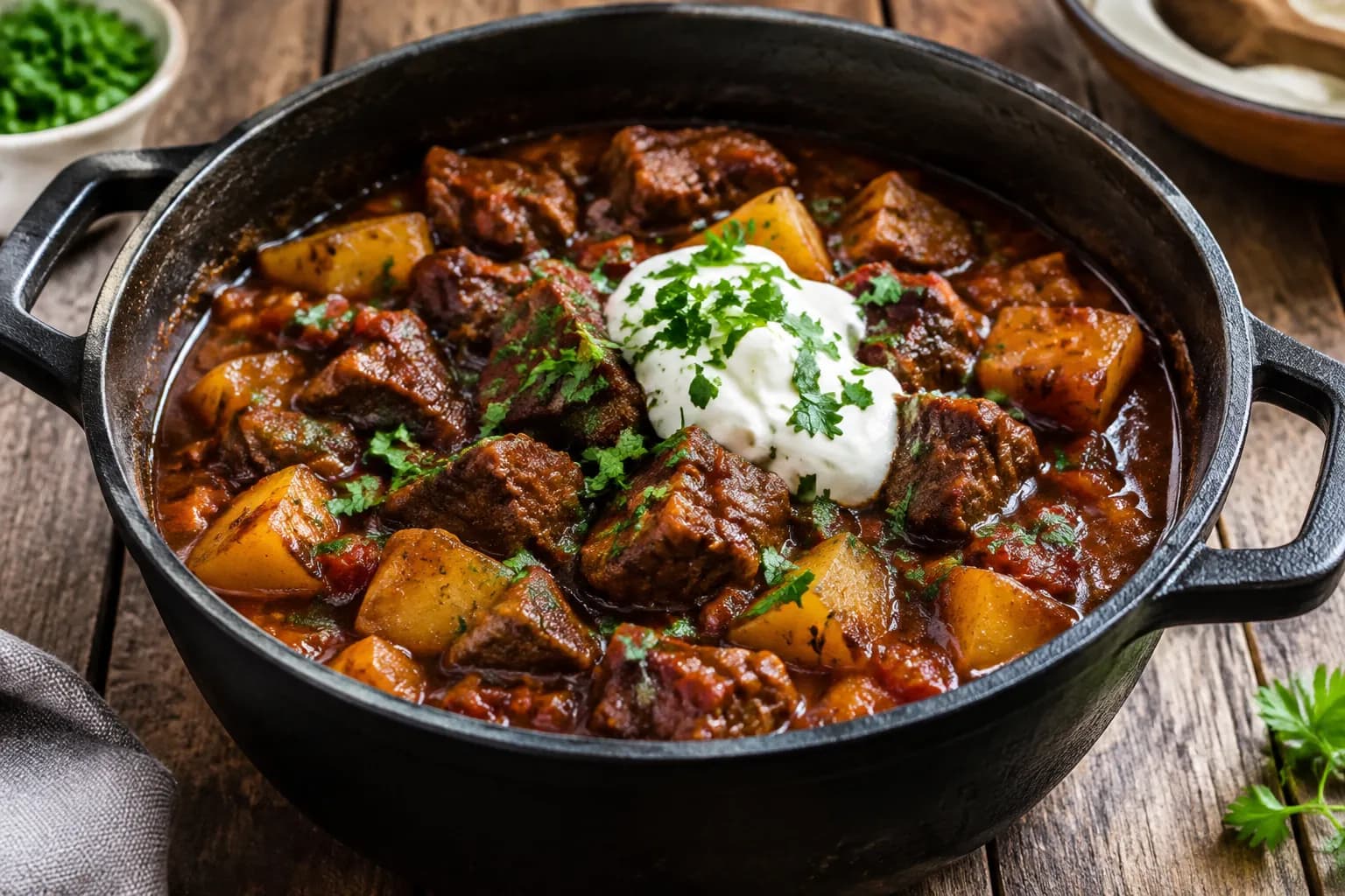 Rindsgulasch mit Kartoffeln