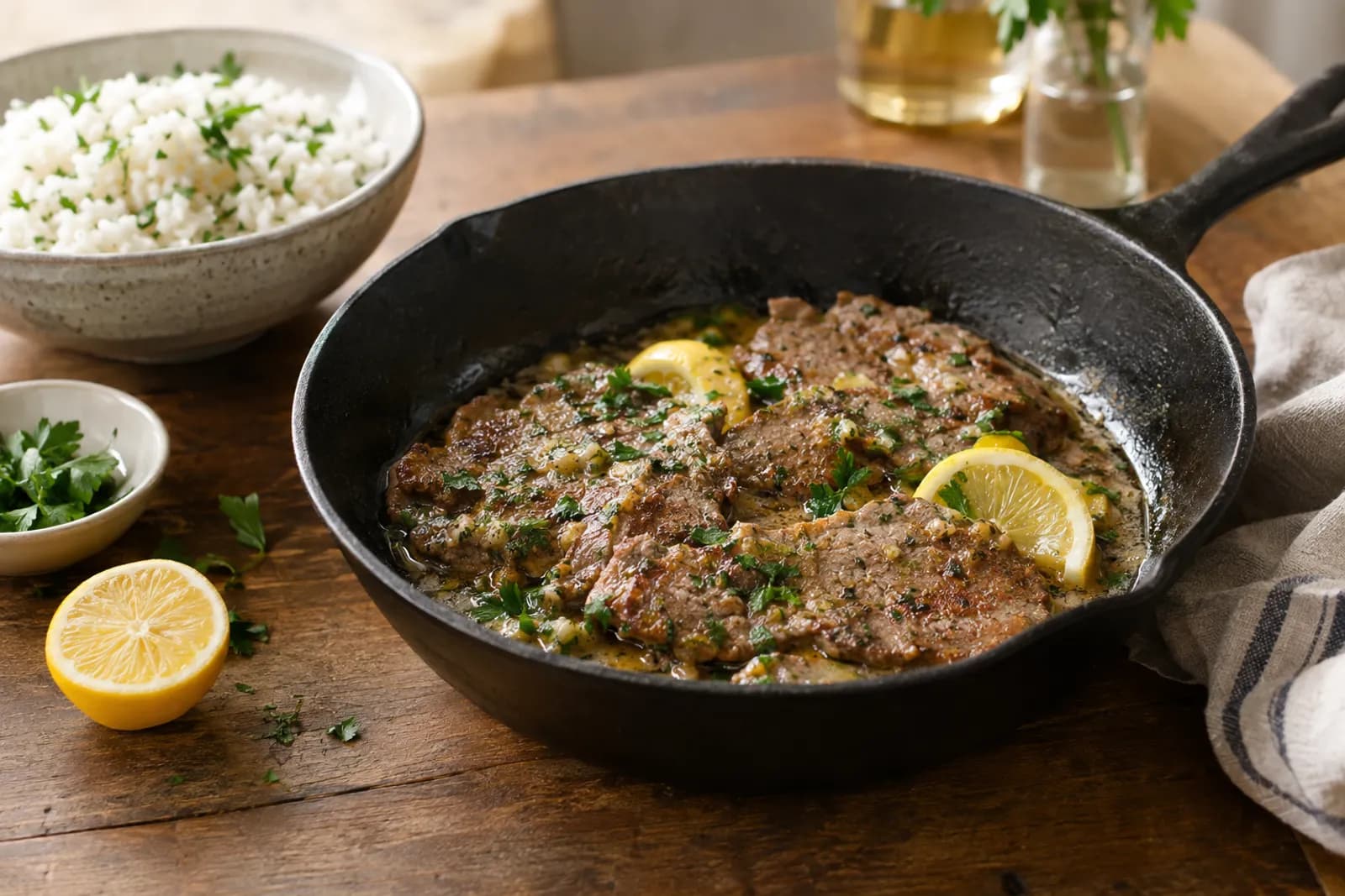 Rindsplätzli a la minute: in wenigen Minuten gebraten