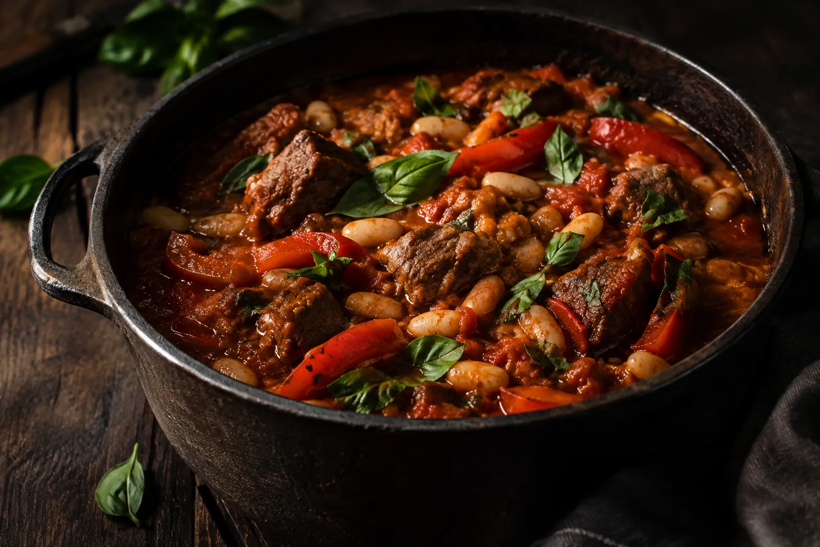 Rindsragout mit Bohnen