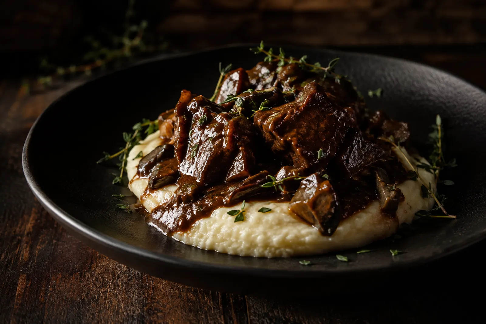 Rindsragout an Steinpilzsauce