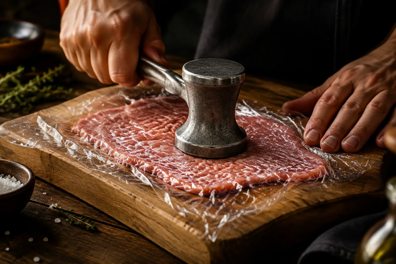 Schnitzel richtig klopfen