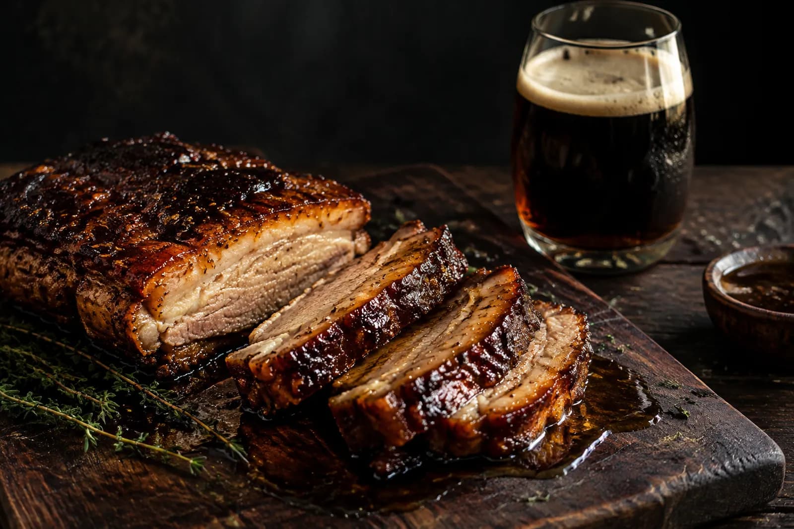Schweinebauch an Biersauce