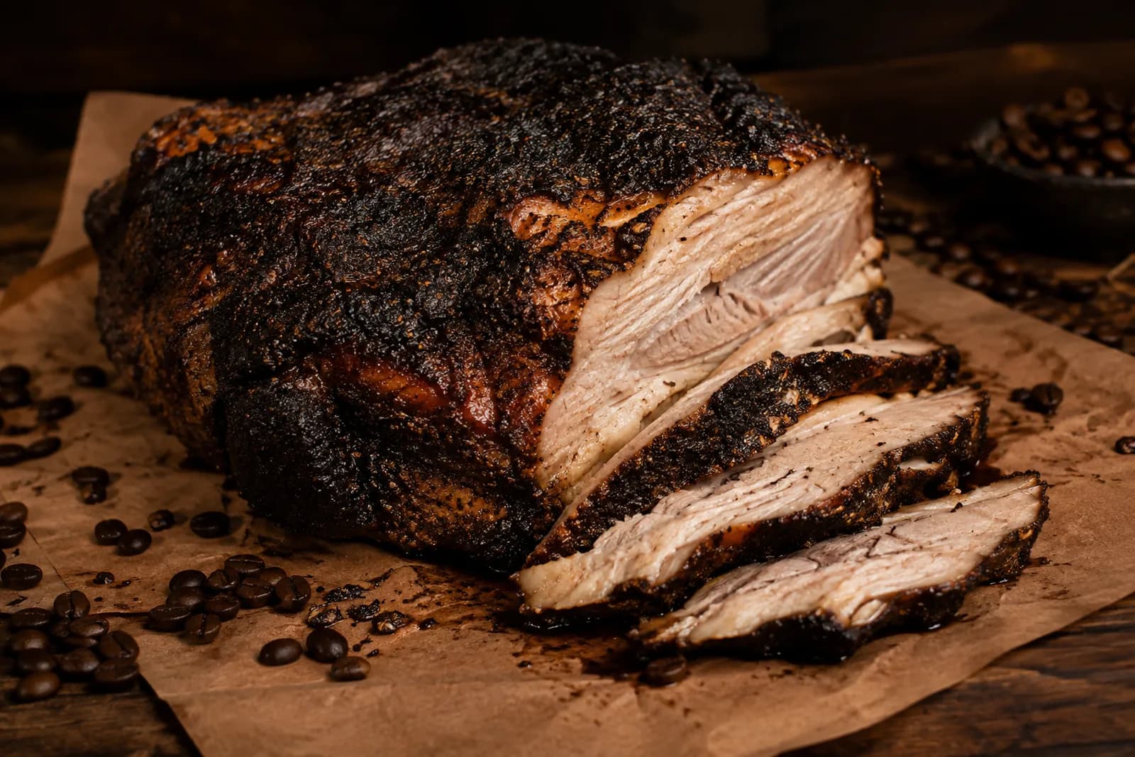 Schweinsschulter im Coffee-Rub