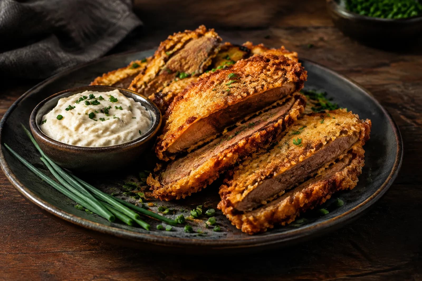 Siedfleisch in scharfer Panade: knusprig gebacken