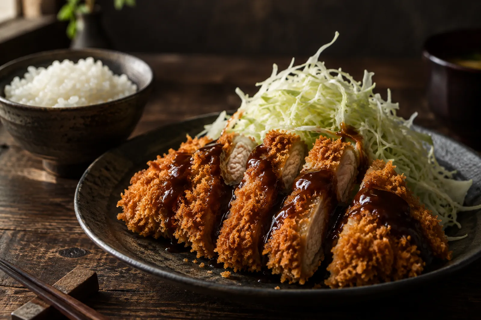 Tonkatsu: paniertes Schwein