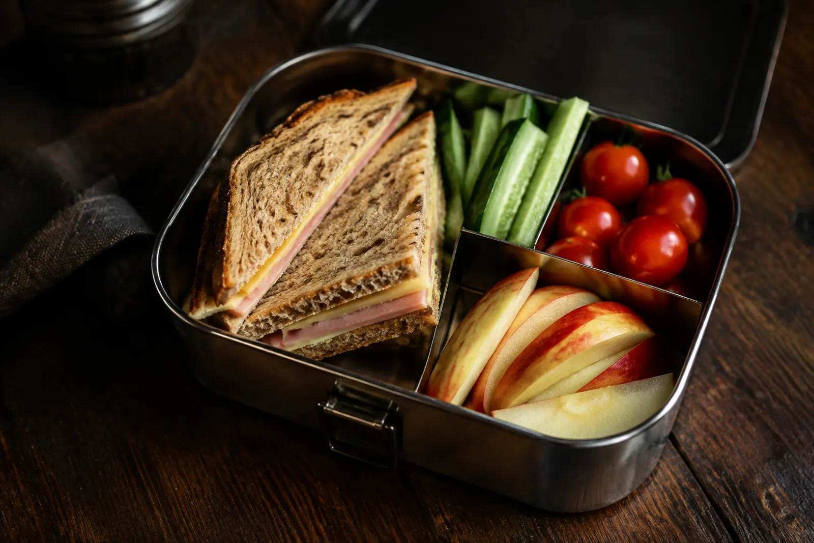 Znüni-Box mit Schinken und Käse