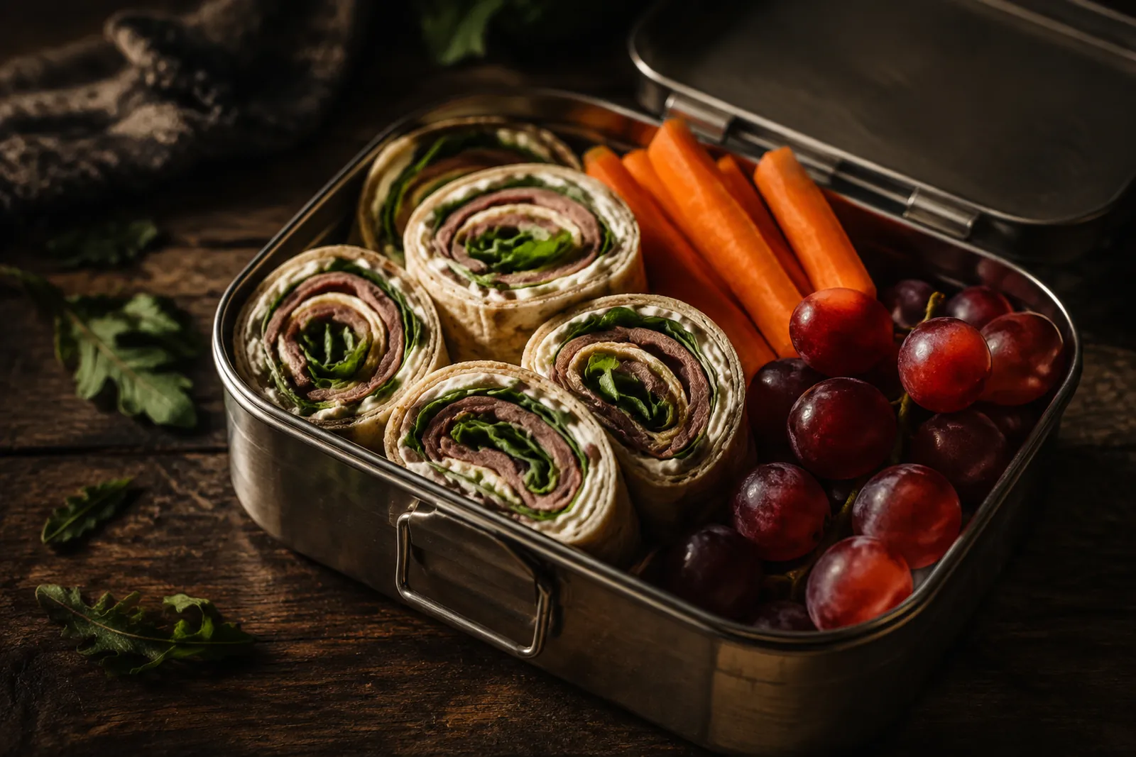 Znünibox mit gefüllter Tortilla-Rolle