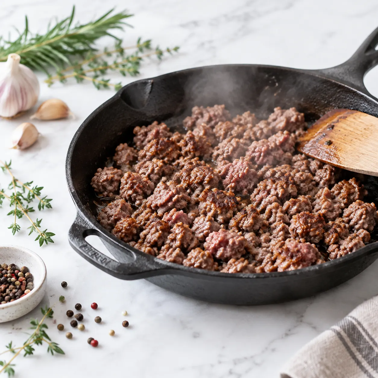 Hackfleisch richtig anbraten: so wird es krümelig statt wässrig