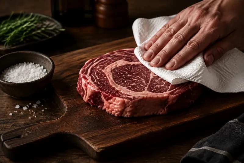 Fleisch temperieren und trocknen