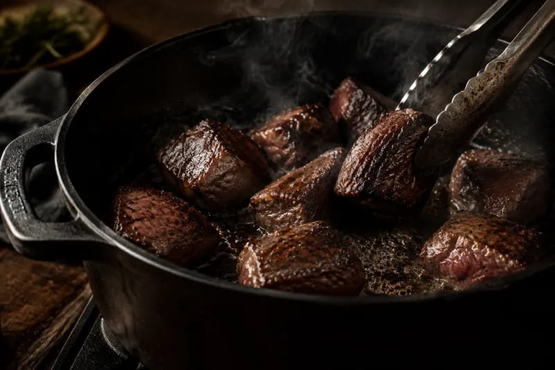 Fleisch anbraten