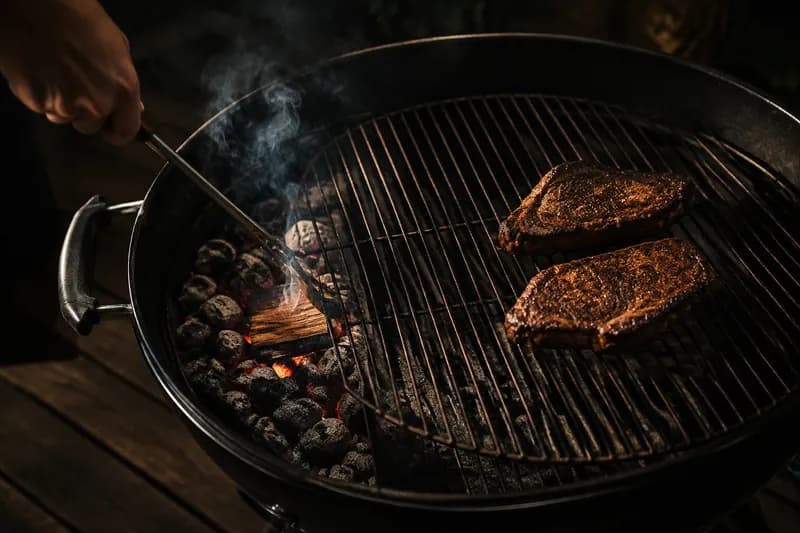 Grill indirekt auf 120 bis 140 °C einregeln