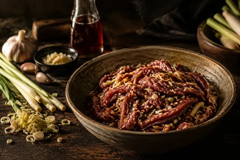 Rindfleisch marinieren