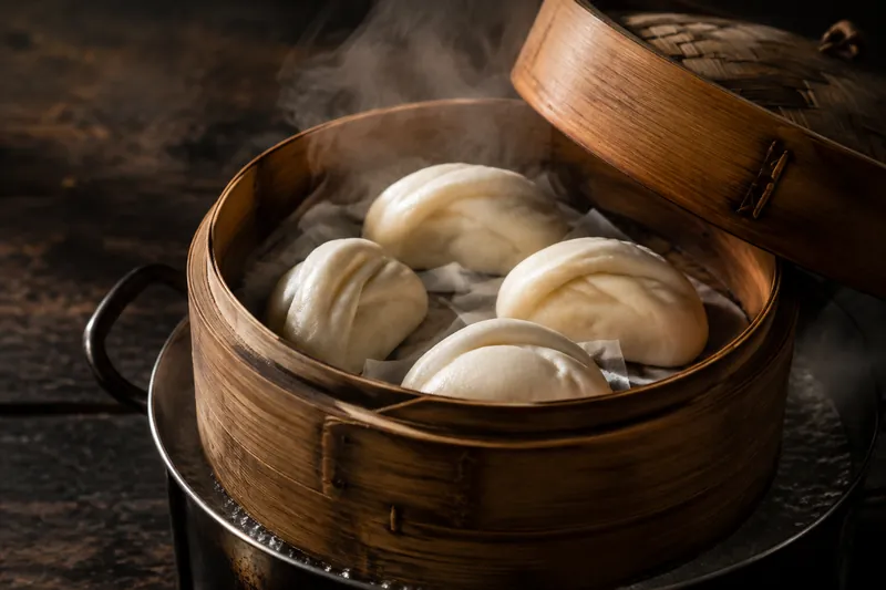 Bao-Teig formen und dämpfen