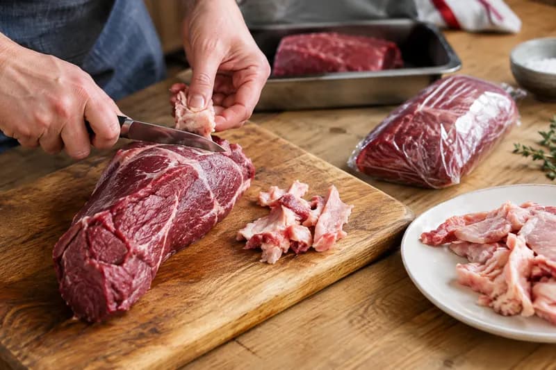 Fleisch parieren und anfrieren