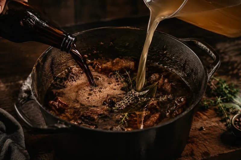 Mit Bier ablöschen