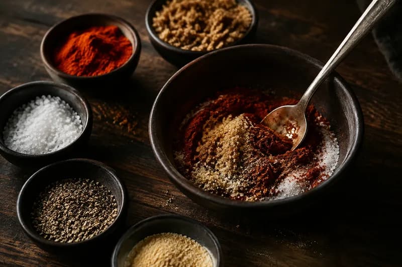 Rub mischen und Poulet vorbereiten