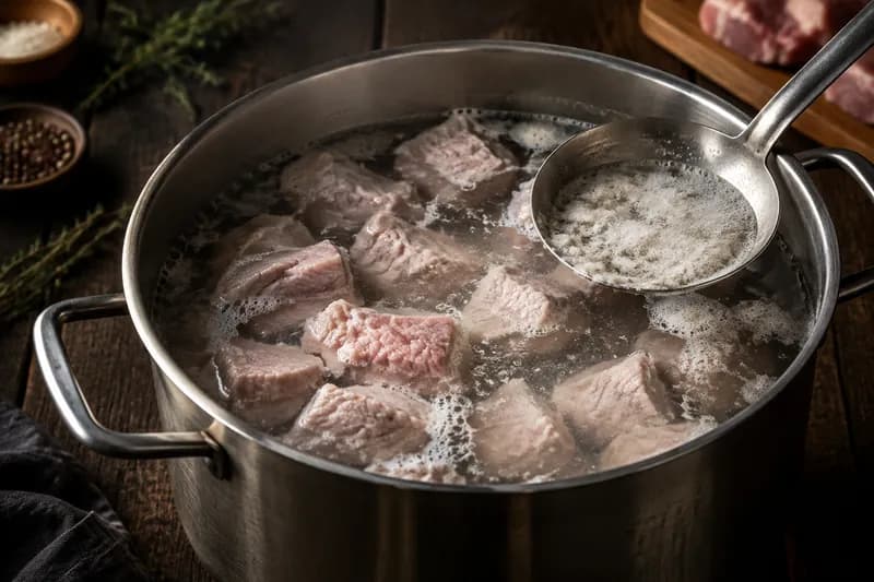 Kalbfleisch blanchieren