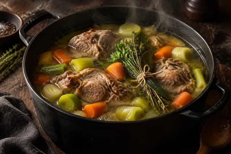 Sud ansetzen und Fleisch schmoren
