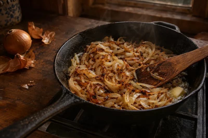 Zwiebeln in Butter anrösten