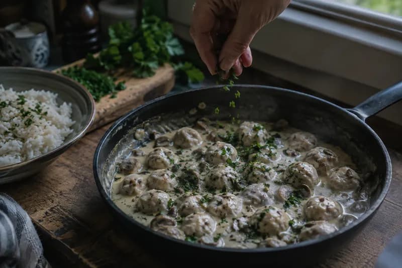 Kügeli ziehen lassen und servieren